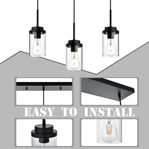 Latitude Run® Konyn 3 Light Kitchen Island Cylinder Pendant Wayfair